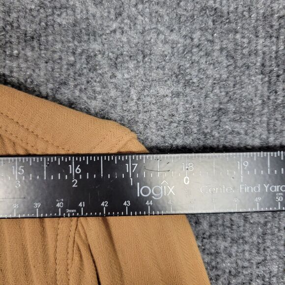 CP SHADES 1042 Sloane Tan Cotton Gauze Long Sleeve Button Up Top USA SIZE LARGE - Picture 4 of 11